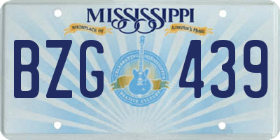 MS license plate BZG439
