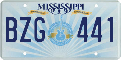 MS license plate BZG441