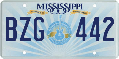 MS license plate BZG442