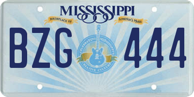 MS license plate BZG444