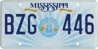 MS license plate BZG446