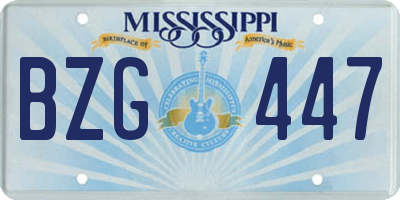 MS license plate BZG447