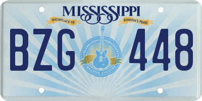MS license plate BZG448
