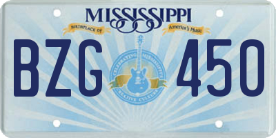 MS license plate BZG450