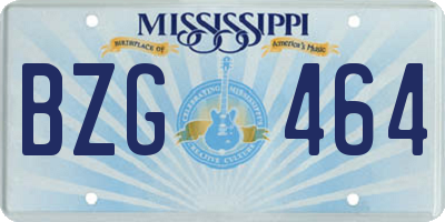 MS license plate BZG464