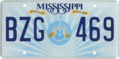 MS license plate BZG469