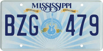 MS license plate BZG479
