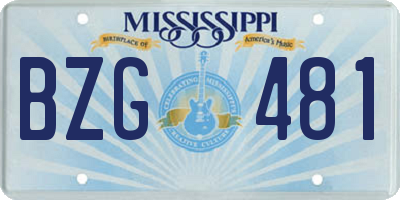 MS license plate BZG481