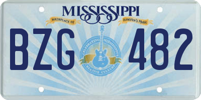 MS license plate BZG482