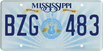 MS license plate BZG483