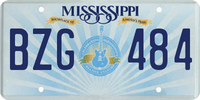 MS license plate BZG484