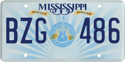 MS license plate BZG486