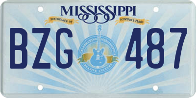 MS license plate BZG487