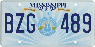 MS license plate BZG489