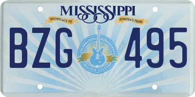 MS license plate BZG495