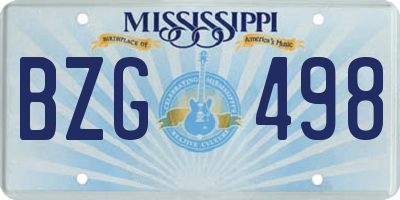 MS license plate BZG498