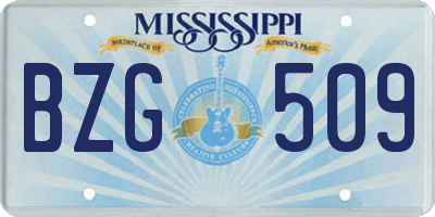 MS license plate BZG509