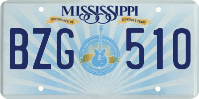 MS license plate BZG510