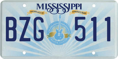 MS license plate BZG511