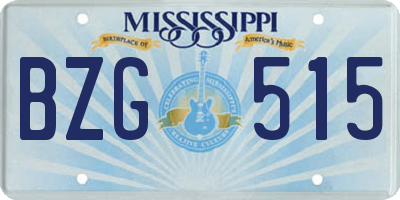 MS license plate BZG515