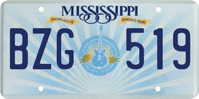 MS license plate BZG519