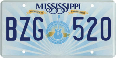 MS license plate BZG520