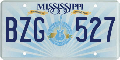 MS license plate BZG527