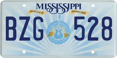 MS license plate BZG528