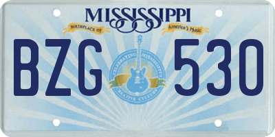 MS license plate BZG530