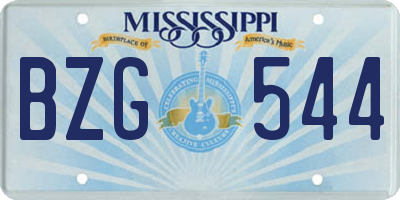 MS license plate BZG544