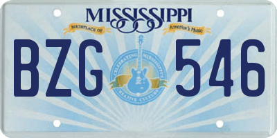 MS license plate BZG546