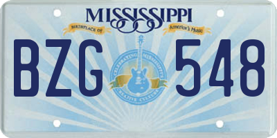 MS license plate BZG548