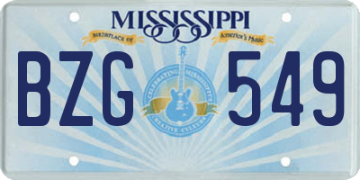 MS license plate BZG549