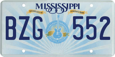 MS license plate BZG552