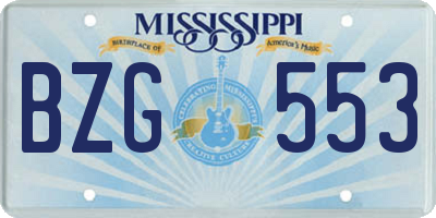 MS license plate BZG553