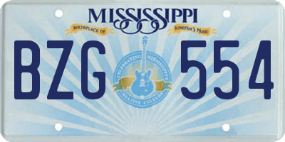 MS license plate BZG554