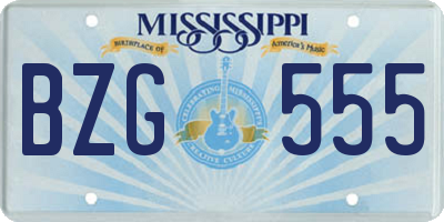 MS license plate BZG555