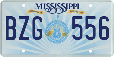 MS license plate BZG556