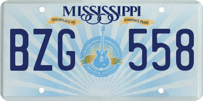 MS license plate BZG558