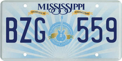 MS license plate BZG559