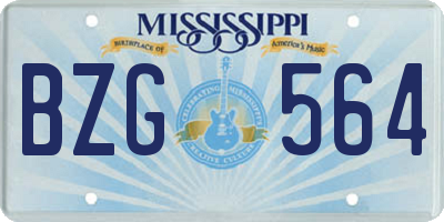 MS license plate BZG564