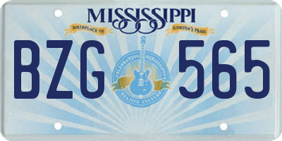MS license plate BZG565