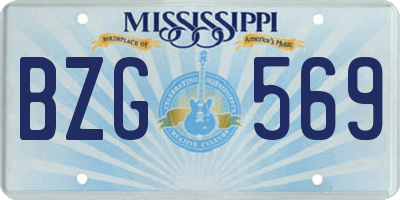 MS license plate BZG569