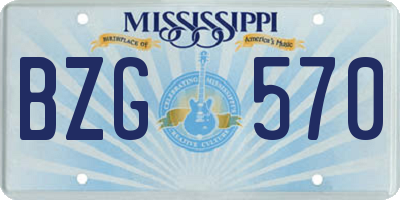 MS license plate BZG570