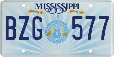 MS license plate BZG577