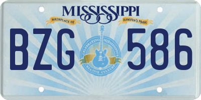 MS license plate BZG586