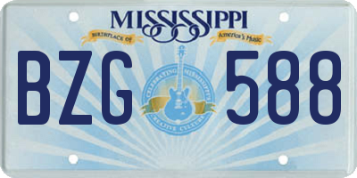 MS license plate BZG588