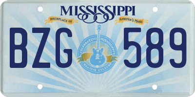 MS license plate BZG589