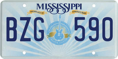 MS license plate BZG590