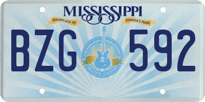 MS license plate BZG592